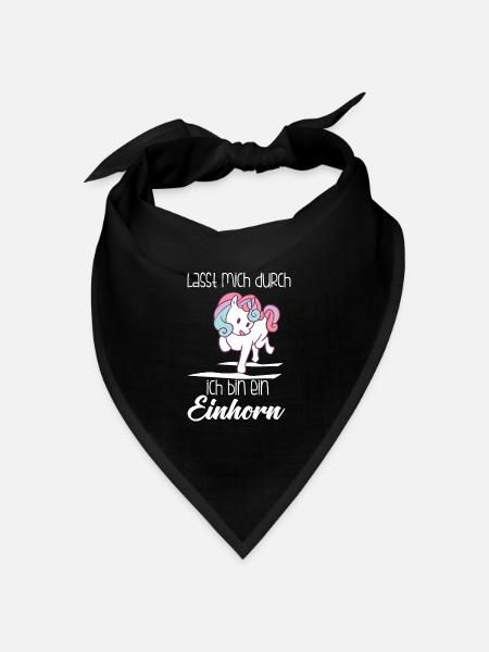 Einhorn, Lass mich durch ich bin ein Einhorn - Bandana Dreieckstuch - Schwarz