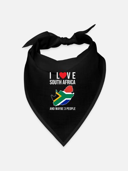 Südafrika Ich liebe Südafrika - Bandana Dreieckstuch - Schwarz