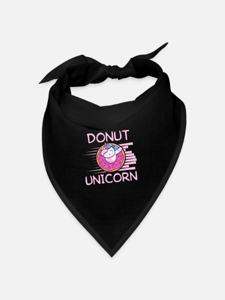 Donut Einhorn - Bandana Dreieckstuch - Schwarz