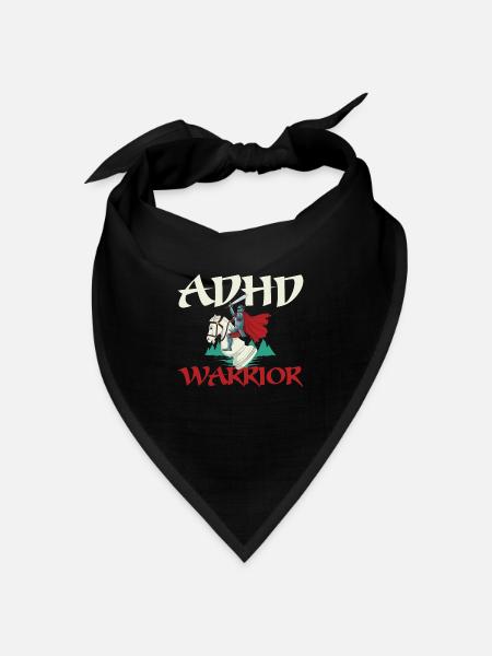 ADHD Warrior ADHS Geschenk - Bandana Dreieckstuch - Schwarz