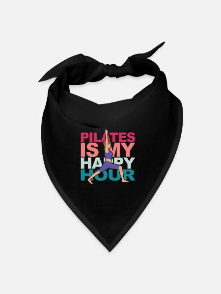 Pilates is my Happy Hour Yoga Fitness Meditation - Bandana Dreieckstuch - Schwarz