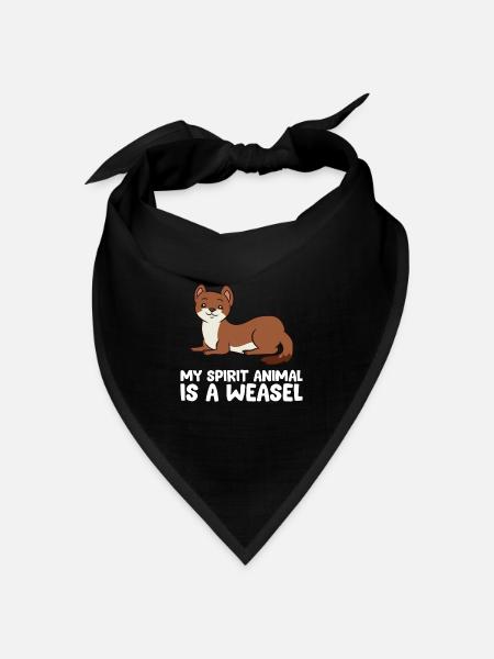 Lustige Wiesel-Liebhaber Mein Geist Tier ist ein - Bandana Dreieckstuch - Schwarz