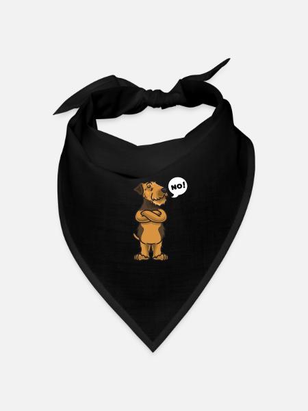 Sturer Airedale Terrier Hund - Bandana Dreieckstuch - Schwarz