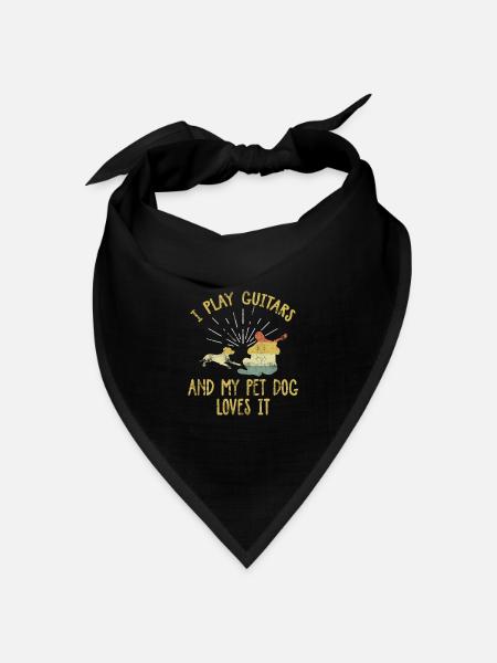 Hunde Tierliebhaber Gitarrist und Hund - Bandana Dreieckstuch - Schwarz