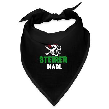 Steirermadl Steirer Madl Steirerin Steiermark - Bandana Dreieckstuch - Schwarz - Vorne