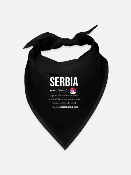 Serbien Flagge Balkan Jugoslawien Srbija Geschenk - Bandana Dreieckstuch - Schwarz