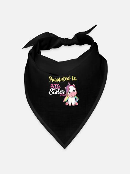 Schwester 2022 Einhorn Geschenk Idee Geschwister - Bandana Dreieckstuch - Schwarz