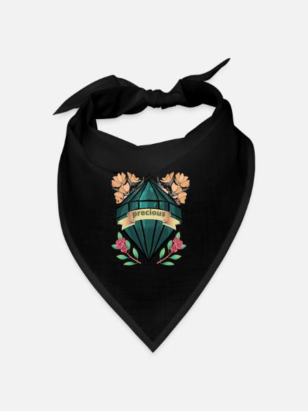 Kostbarer Floral Edelstein - Bandana Dreieckstuch - Schwarz