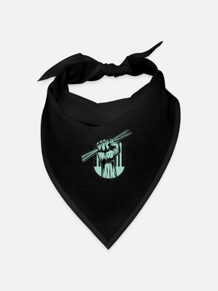 Schlagzeug Drumsticks - Bandana Dreieckstuch - Schwarz