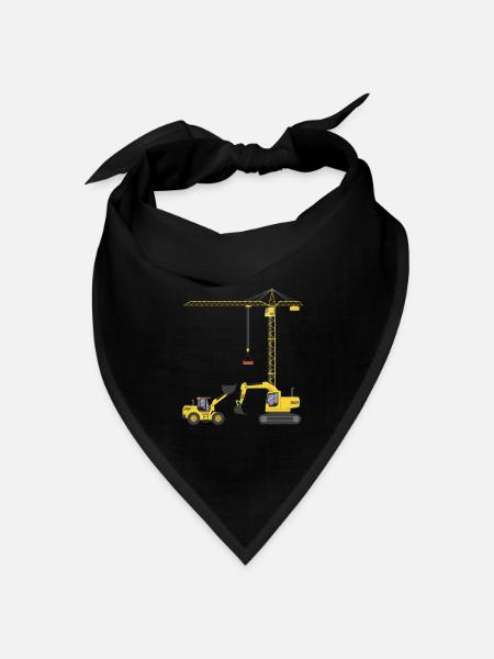 Bagger Baggershirt Baustelle Berufe Geschenk Bauen - Bandana Dreieckstuch - Schwarz