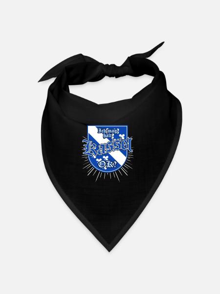 Ich mag Kassel - Bandana Dreieckstuch - Schwarz