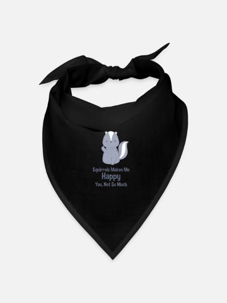 Eichhörnchen lustig - Bandana Dreieckstuch - Schwarz
