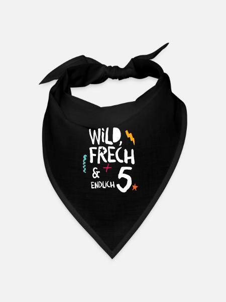 Wild Frech & Endlich 5. Kind fünfter Geburtstag - Bandana Dreieckstuch - Schwarz
