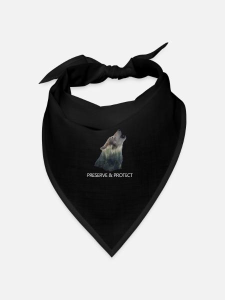 Preserve & Protect Wolf Klimawandel - Bandana Dreieckstuch - Schwarz