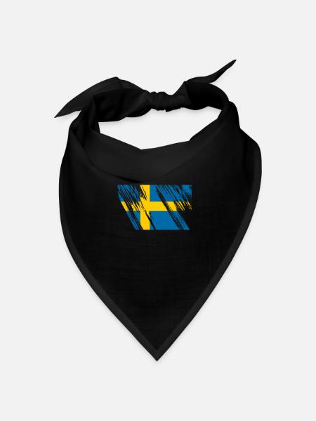 Schweden - Bandana Dreieckstuch - Schwarz
