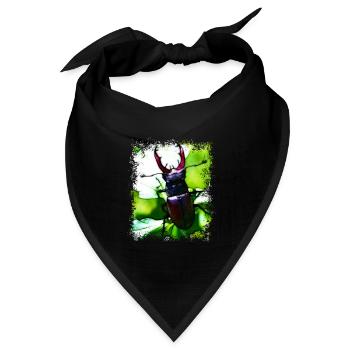 Hirschkäfer - Bandana Dreieckstuch - Schwarz - Vorne