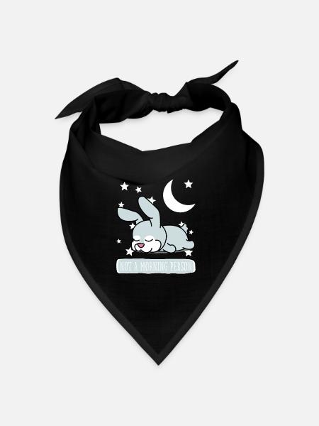 Hase Schlafshirt Pyjama Schlafanzug - Bandana Dreieckstuch - Schwarz