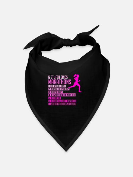 Lustiger Marathon Spruch Läuferin Frauen Geschenk - Bandana Dreieckstuch - Schwarz