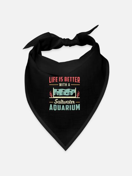 Salzwasser Aquarium Aquarist Aquaristik Geschenk - Bandana Dreieckstuch - Schwarz