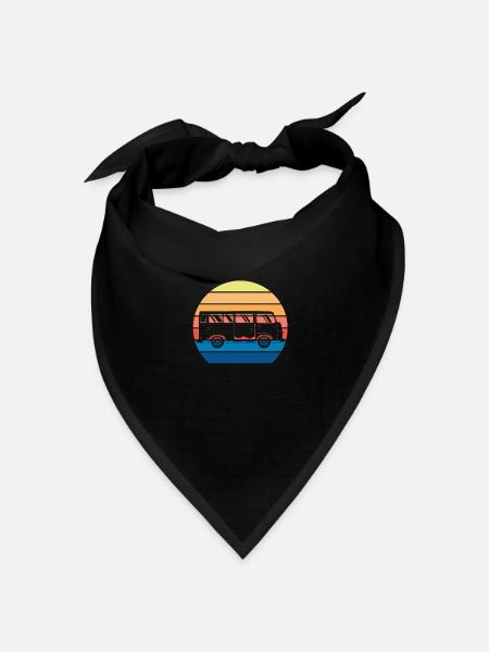 Retro Camper Bus Caravan Vintage Camper Bus - Bandana Dreieckstuch - Schwarz