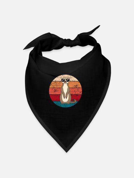 Erdmännchen Lustig Geschenk Damen Herren Kinder - Bandana Dreieckstuch - Schwarz