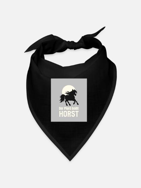 Der Pferd heißt Horst - Bandana Dreieckstuch - Schwarz
