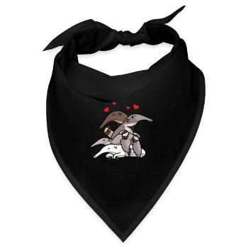 Ameisenbär - Bandana Dreieckstuch - Schwarz - Vorne