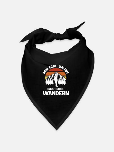 Wandern Berge Wanderer Geschenk - Bandana Dreieckstuch - Schwarz