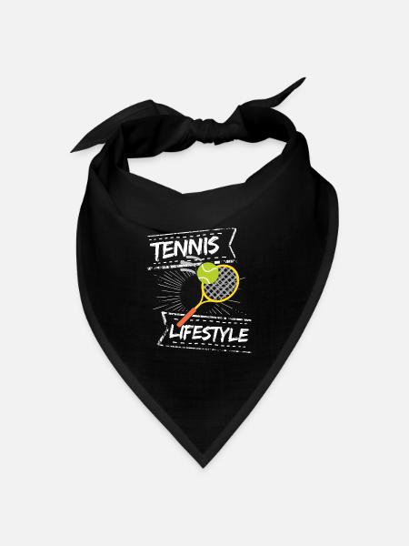tennis / Tennis / Tennis spieler / Tennis Spielen - Bandana Dreieckstuch - Schwarz