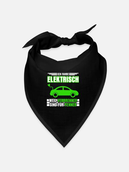 Elektroauto E-Mobilität E-Auto EAuto - Bandana Dreieckstuch - Schwarz