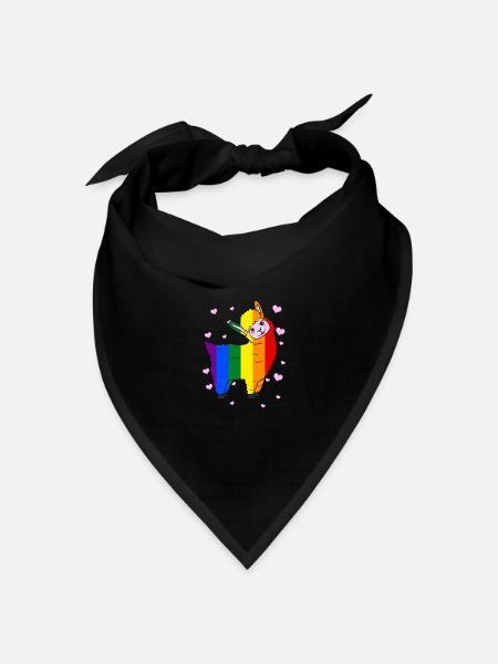 Lgbt Lama - Bandana Dreieckstuch - Schwarz