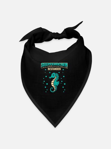 Seepferdchen bestanden Junge Sohn Kinder Geschenk - Bandana Dreieckstuch - Schwarz