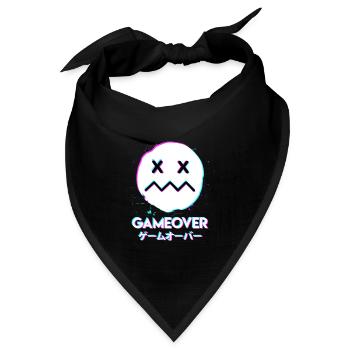 Game over Acid Techno Musik Japan - Bandana Dreieckstuch - Schwarz - Vorne