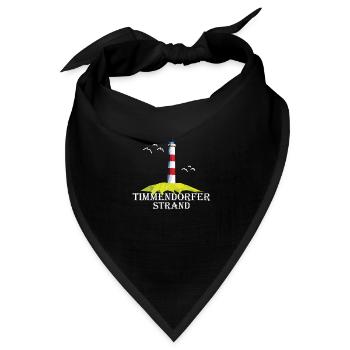 Timmendorfer Strand Ostsee Urlaub Souvenir - Bandana Dreieckstuch - Schwarz - Vorne