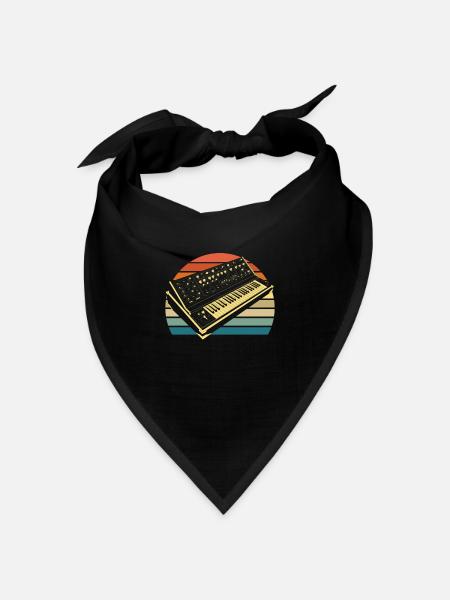 Analog Retro Synthesizer Geschenk - Bandana Dreieckstuch - Schwarz