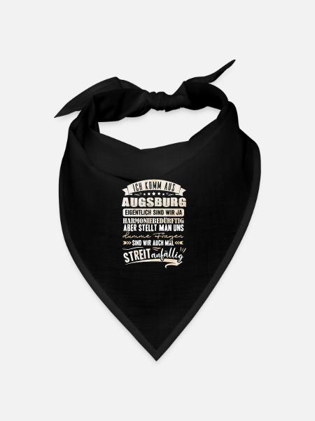 Ich komm aus Augsburg - Bandana Dreieckstuch - Schwarz