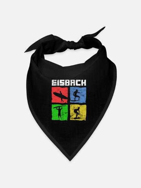 Surfen für Surfer Vintage Eisbach Geschenkidee - Bandana Dreieckstuch - Schwarz