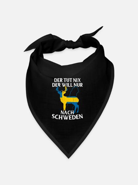 Schweden - Bandana Dreieckstuch - Schwarz