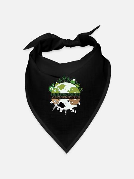 Besser Strom vom Deich Als Öl vom Scheich - Bandana Dreieckstuch - Schwarz