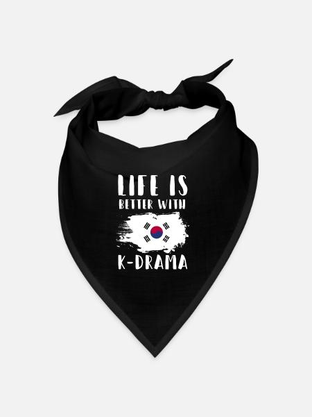K-Drama K-Drama Koreanisches Geschenk - Bandana Dreieckstuch - Schwarz