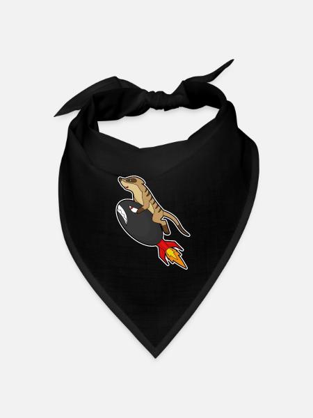 Erdmännchen Rakete - Bandana Dreieckstuch - Schwarz