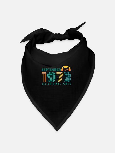September 1973 Katzen Vintage Geschenidee - Bandana Dreieckstuch - Schwarz