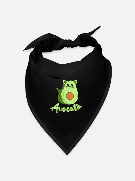 Veganer Katze Katzenbesitzer Kater Avocato - Bandana Dreieckstuch - Schwarz