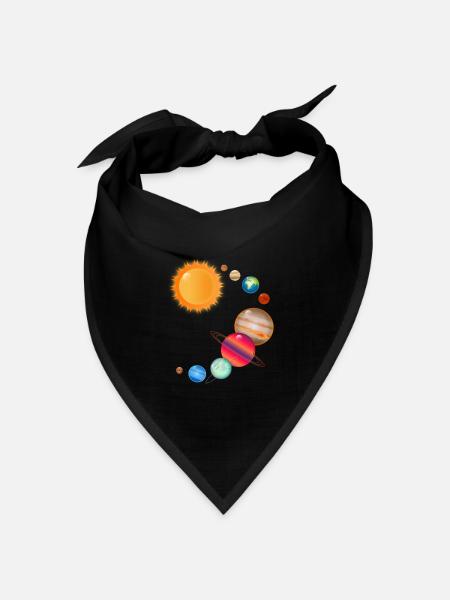 Kosmos Weltall Planeten im Sonnensystem - Bandana Dreieckstuch - Schwarz