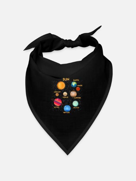 Astronauten Planeten Design Astrologie Kosmos - Bandana Dreieckstuch - Schwarz