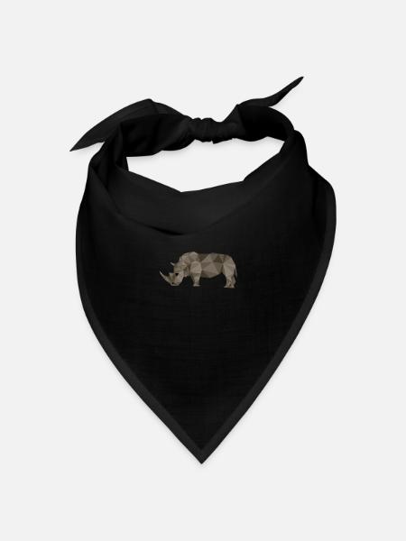 Nashorn Nashörner Afrika Zoo Geschenkidee - Bandana Dreieckstuch - Schwarz
