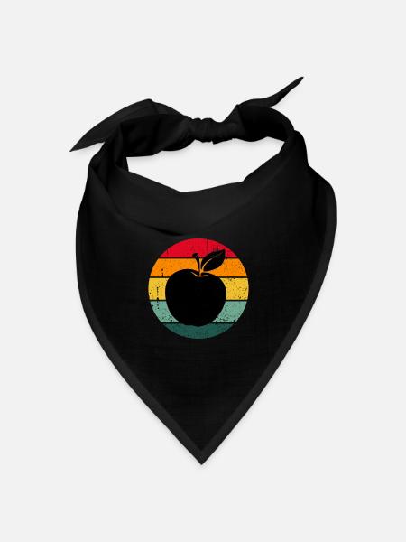 Vintage Retro Apfel Obst Apfelbaum Geschenkidee - Bandana Dreieckstuch - Schwarz