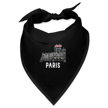 Paris metro French design - Bandana Dreieckstuch - Schwarz - Vorne