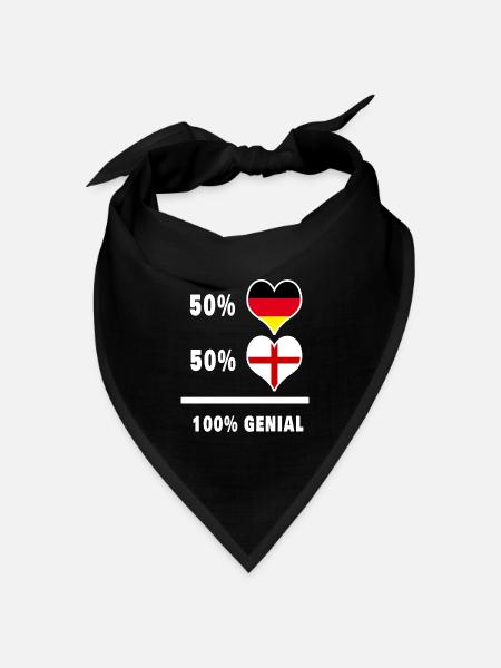 Deutschland und England 100% Genial / Geschenk - Bandana Dreieckstuch - Schwarz