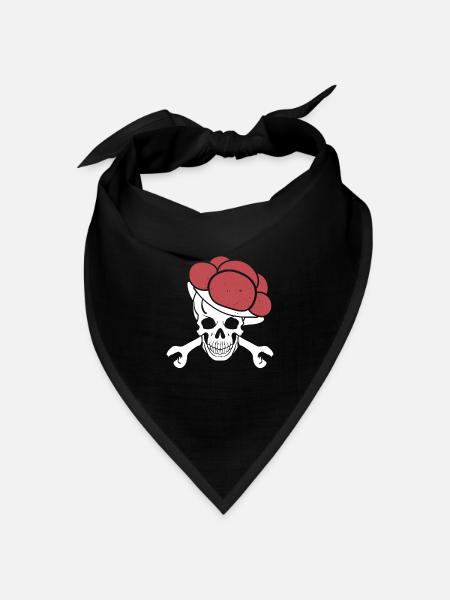 Schädel Geschenk Bollenhut Schwarzwaldmädel - Bandana Dreieckstuch - Schwarz